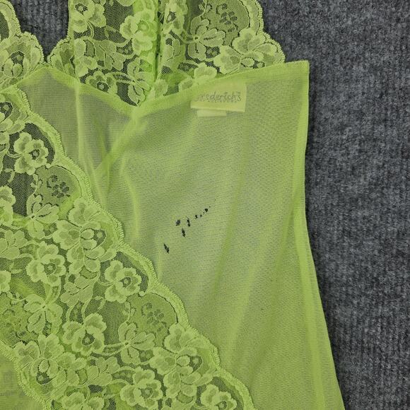 Fredericks of Hollywood Chemise Womens Large Green Sheer Tank Layering Y2K Club - Picture 2 of 8